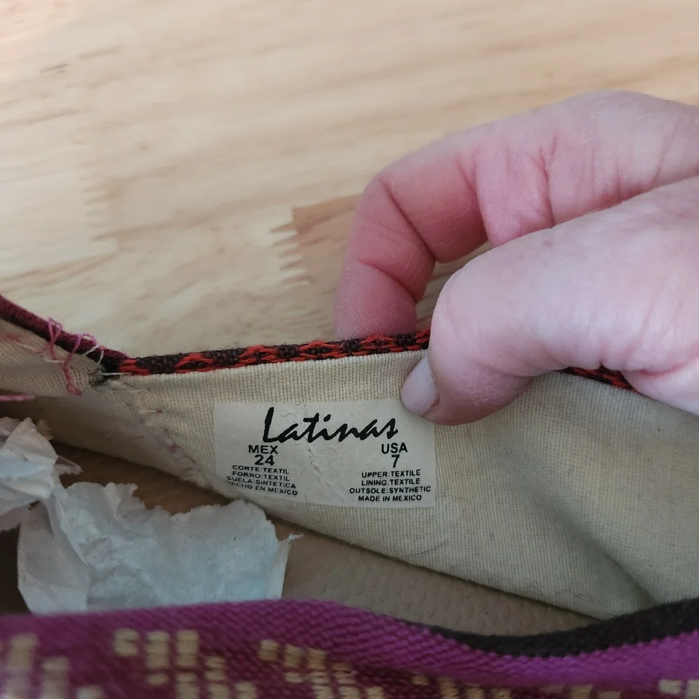 Latinas Colorful Patterned‎ Women's Espadrilles, Size 7